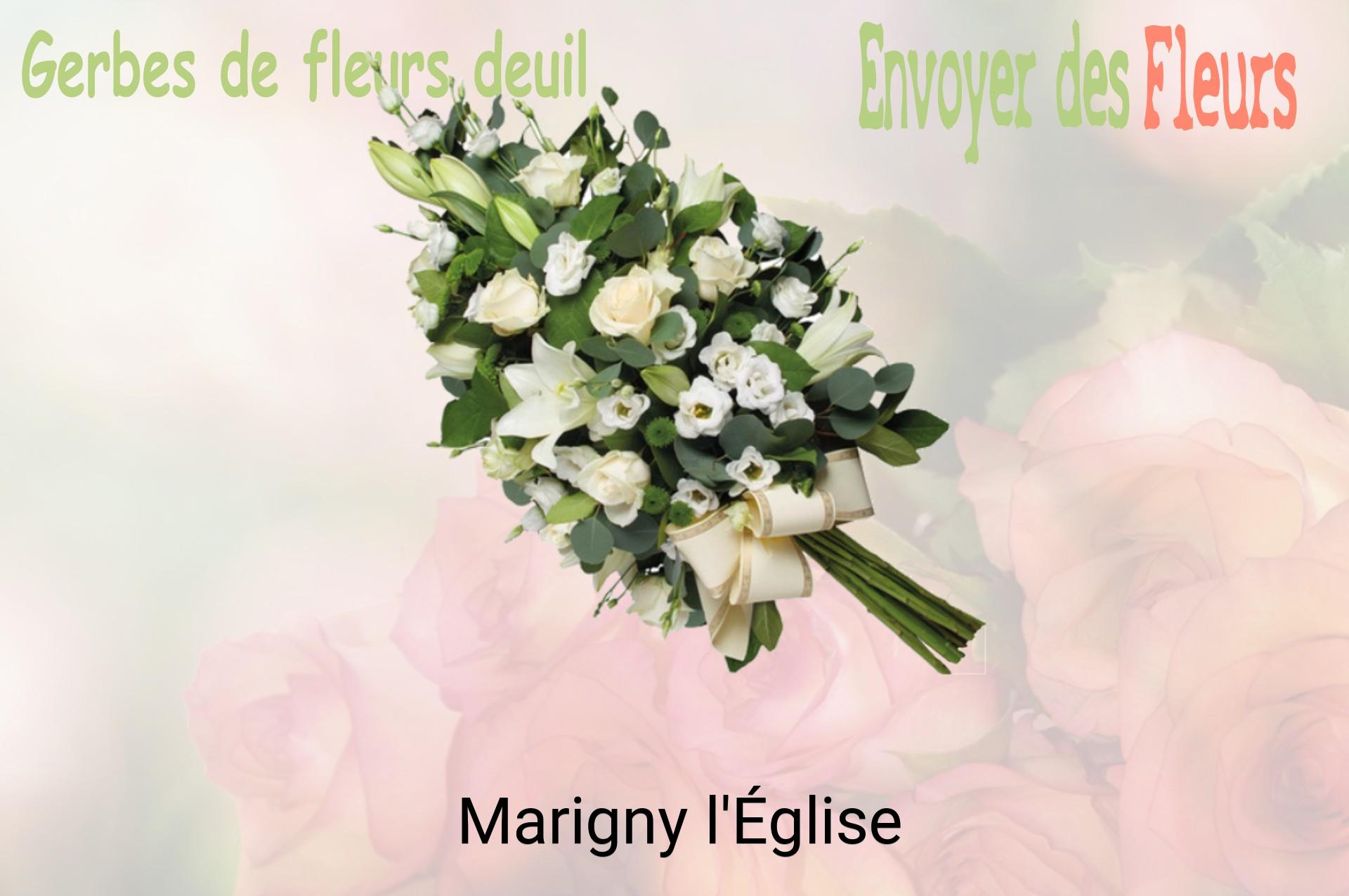 Gerbe de fleurs de deuil livrée à Marigny-l'Église